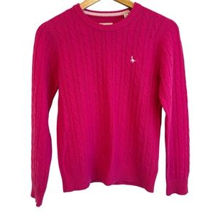 Jack Wills Fuchsia Tinsbury Merino Wool Cable Knit Sweater Size 6